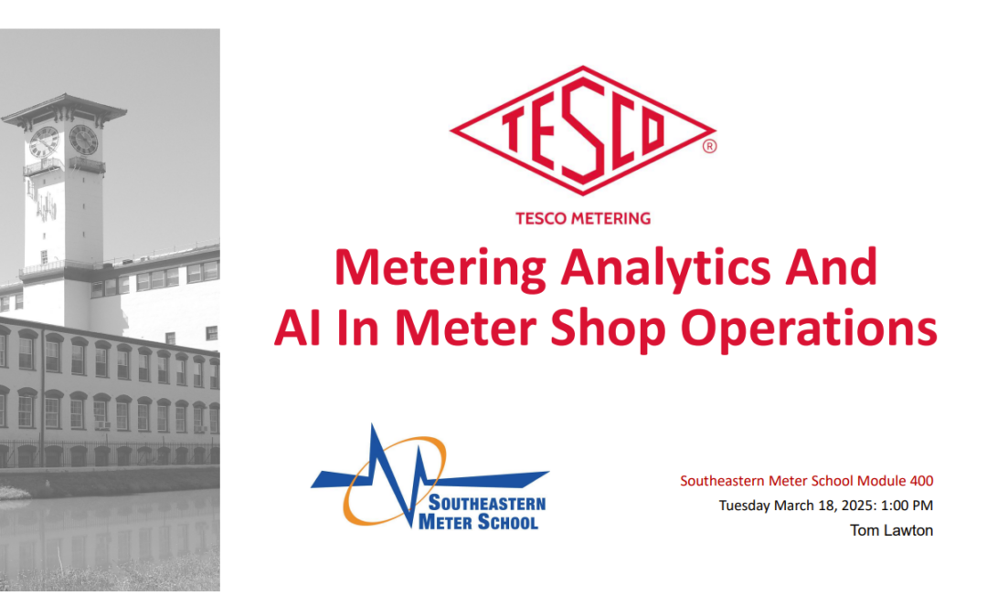 SE Meter School 2025 Metering Analytics and AI in Meter Shop Operations thumb