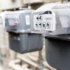 Natural gas meters at an apartment